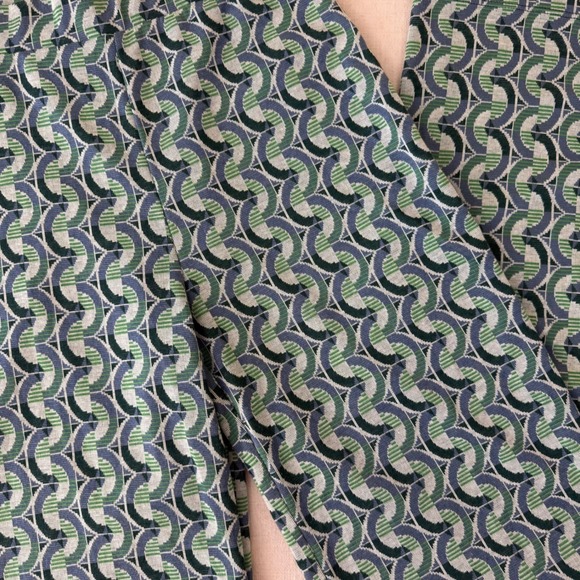 Zara Womens Green Blue Geometric Print Wide Leg Knit Pants High Rise Size M - Picture 8 of 13